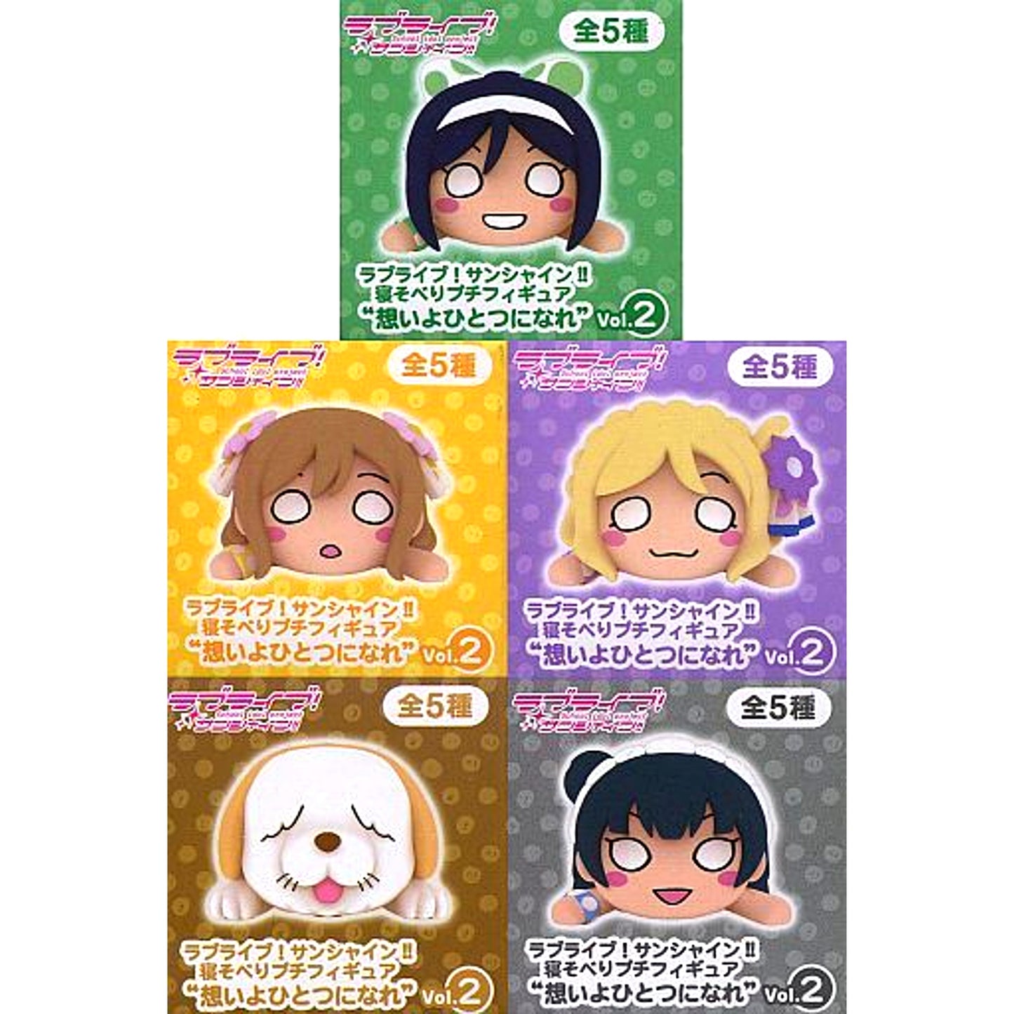 Set of 5 Nesoberi Petit Figure Omoi yo Hitotsu ni Nare Vol.2 Love Live! Sunshine!! [USED]