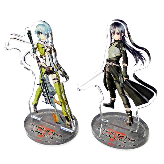 Set of 2 Kiriko & Sinon Sword Art Online Fatal Bullet PS4 Game animate Purchase Bonus Original Acrylic POP Acrylic Stand [USED]