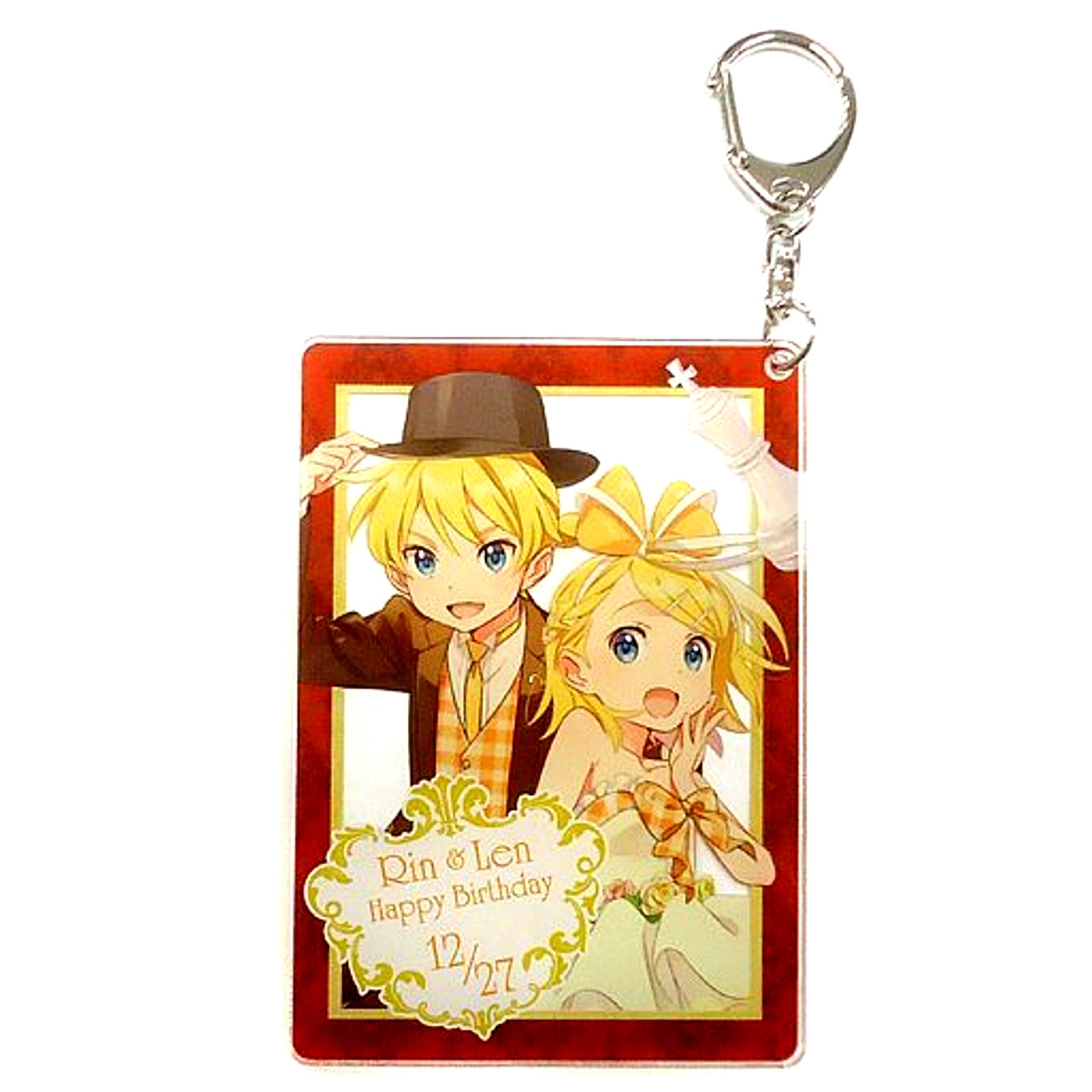 Kagamine Rin and Len Birthday Acrylic Keychain Shibuya Marui x Vocaloid Kagamine Rin Len Birthday Party [USED]