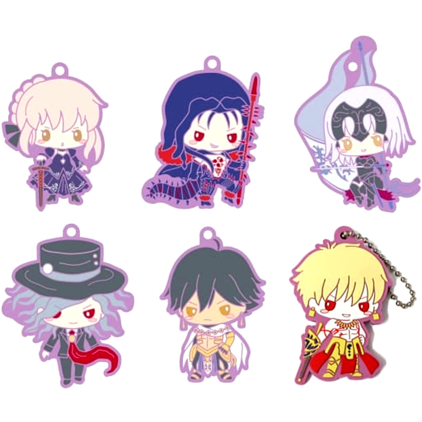 Fate/Grand Order Sanrio Design Rubber Mascot Vol.2 Complete Set of 6 [USED]