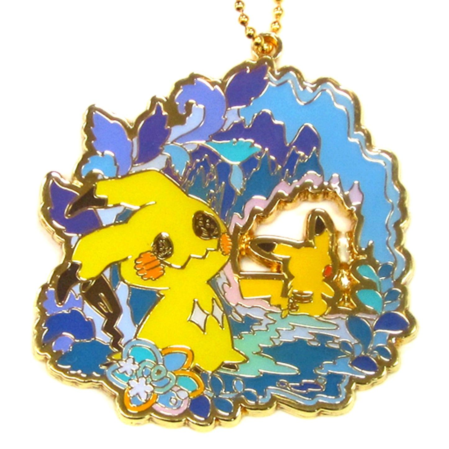 Pikachu & Mimikyu Found you...! Pokemon Metal Charm Collection Mimikyu dayo Pokemon Center Limited [USED]