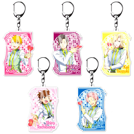 Set of 5 The Idolm@ster SideM Fortune Acrylic Keychain White Day Live 2017 Ver. [USED]