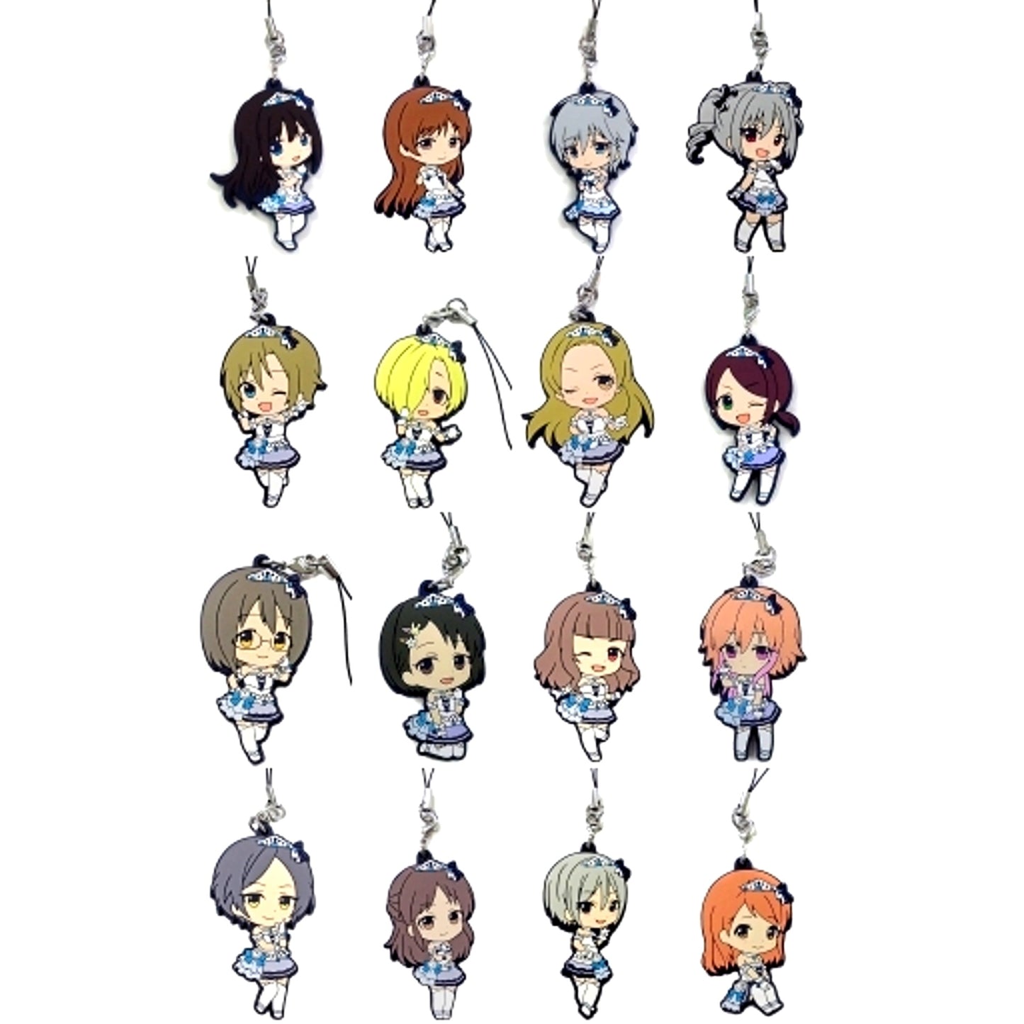 Set of 16 The Idolm@ster Cinderella Girls Dere Rubber 4thLive ver. Cool BOX [USED]