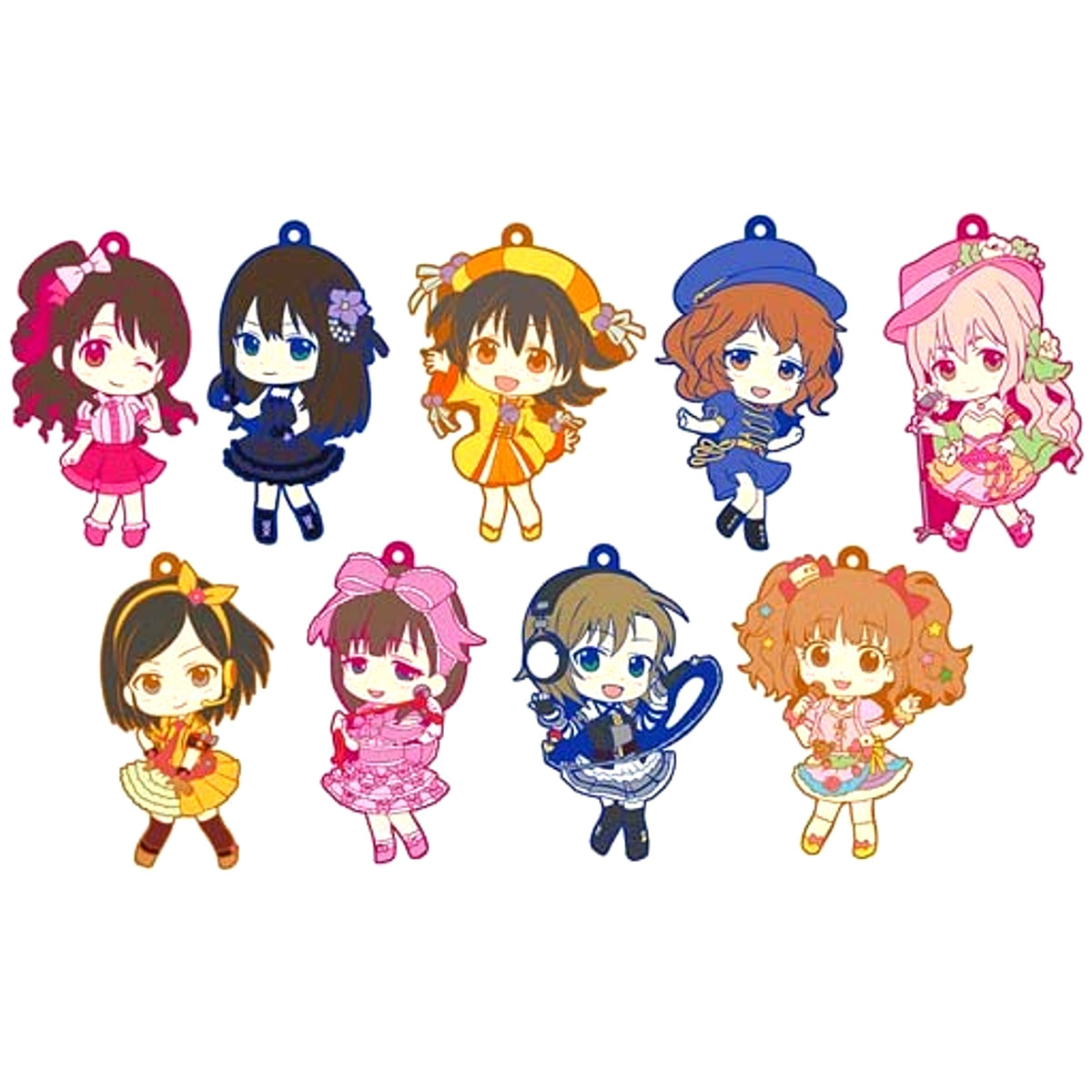 Set of 9 The Idolmaster Cinderella Girls Vol.1 Toy's Works Niitengomu Rubber Strap [USED]
