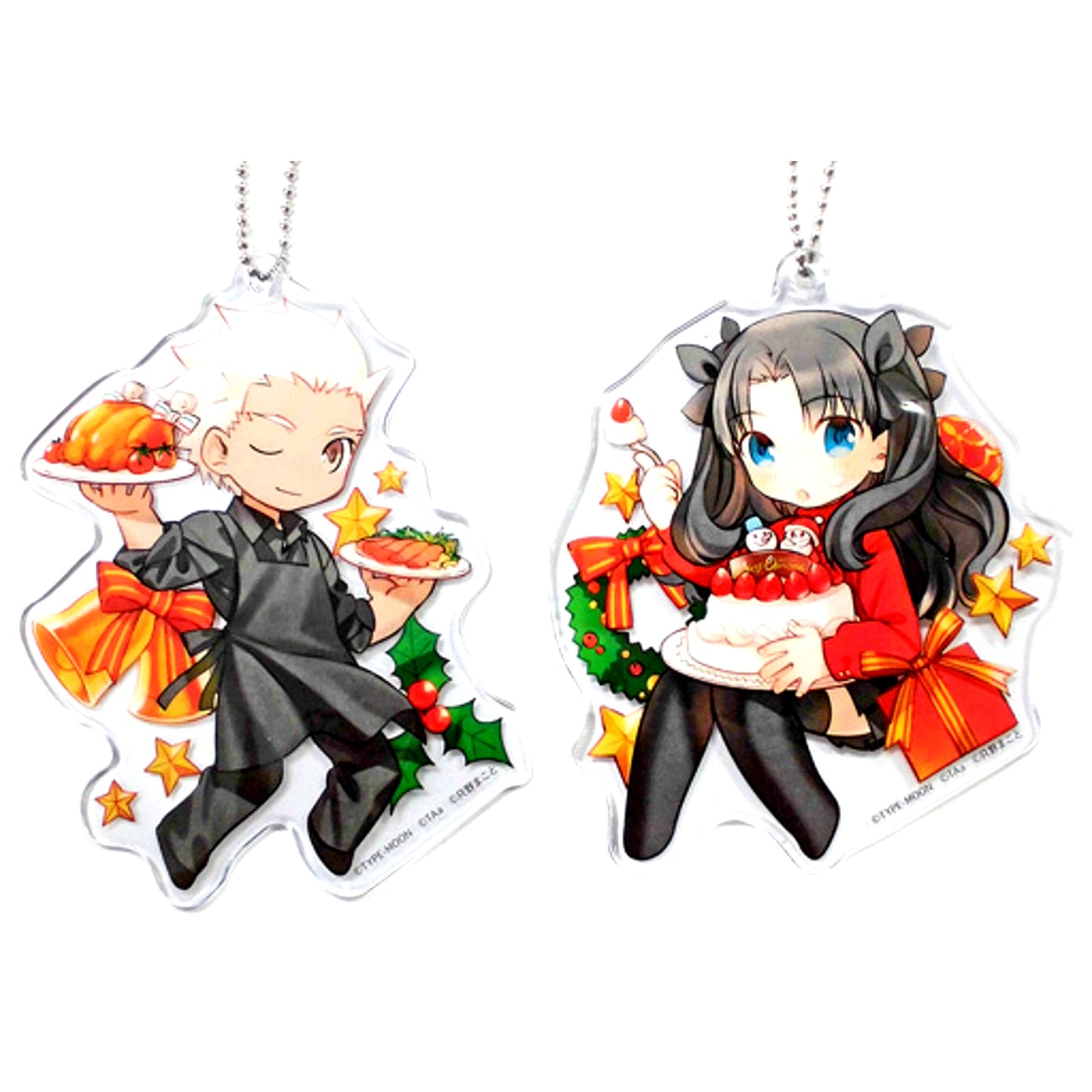 Set of 2 Tohsaka Family Rin Tohsaka & Archer Today's Menu for the Emiya Family Soft Keychain C93 [USED]