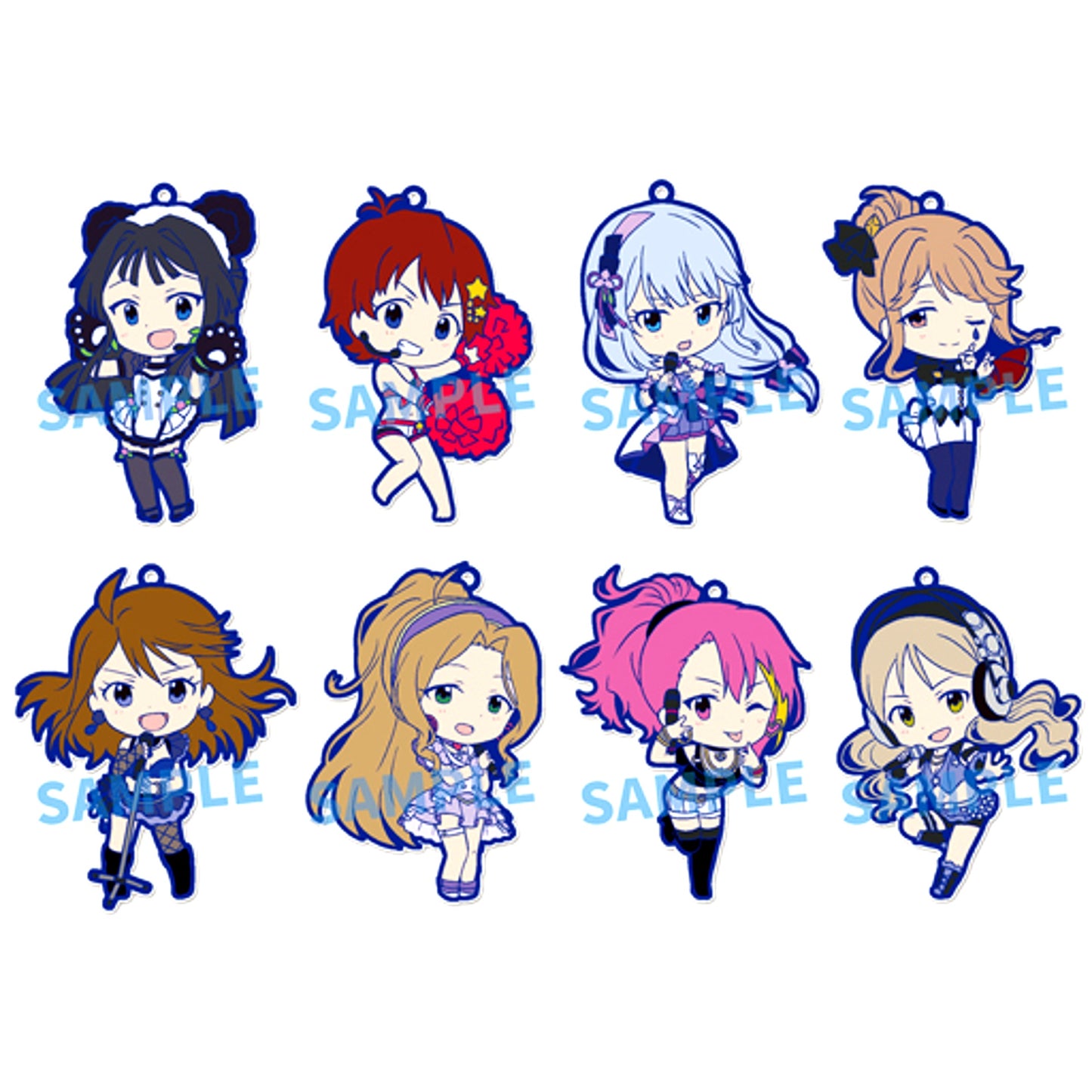 Set of 8 The Idolmaster Million Live! FAIRY STARS Toy's Works Niitengomu Rubber Strap [USED]