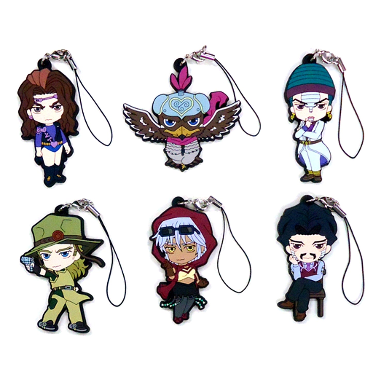 Set of 6 Jojos Bizarre Adventure Part 3 Stardust Crusaders Rubber Strap Collection Vol.3 [USED]