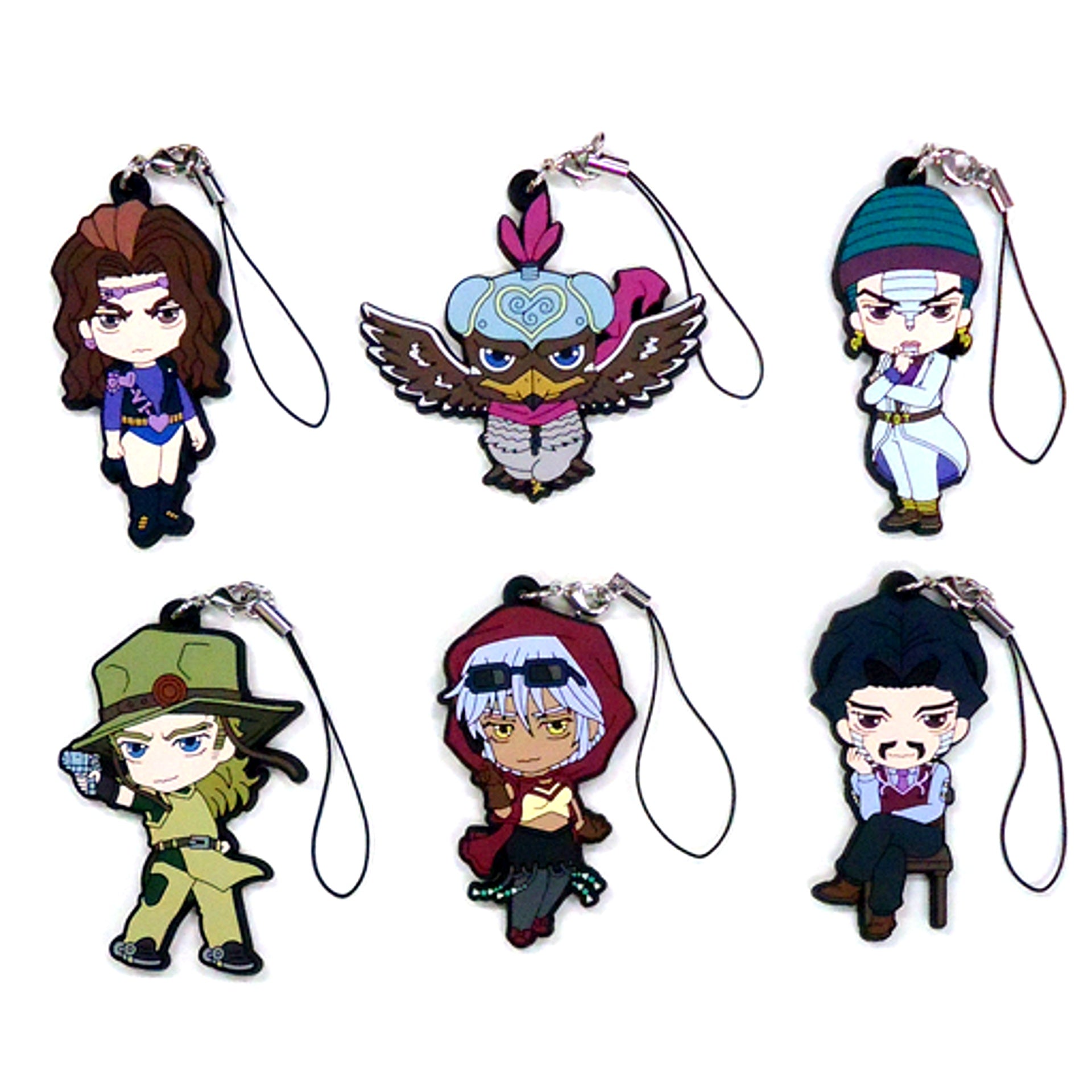 Set of 6 Jojos Bizarre Adventure Part 3 Stardust Crusaders Rubber Strap Collection Vol.3 [USED]