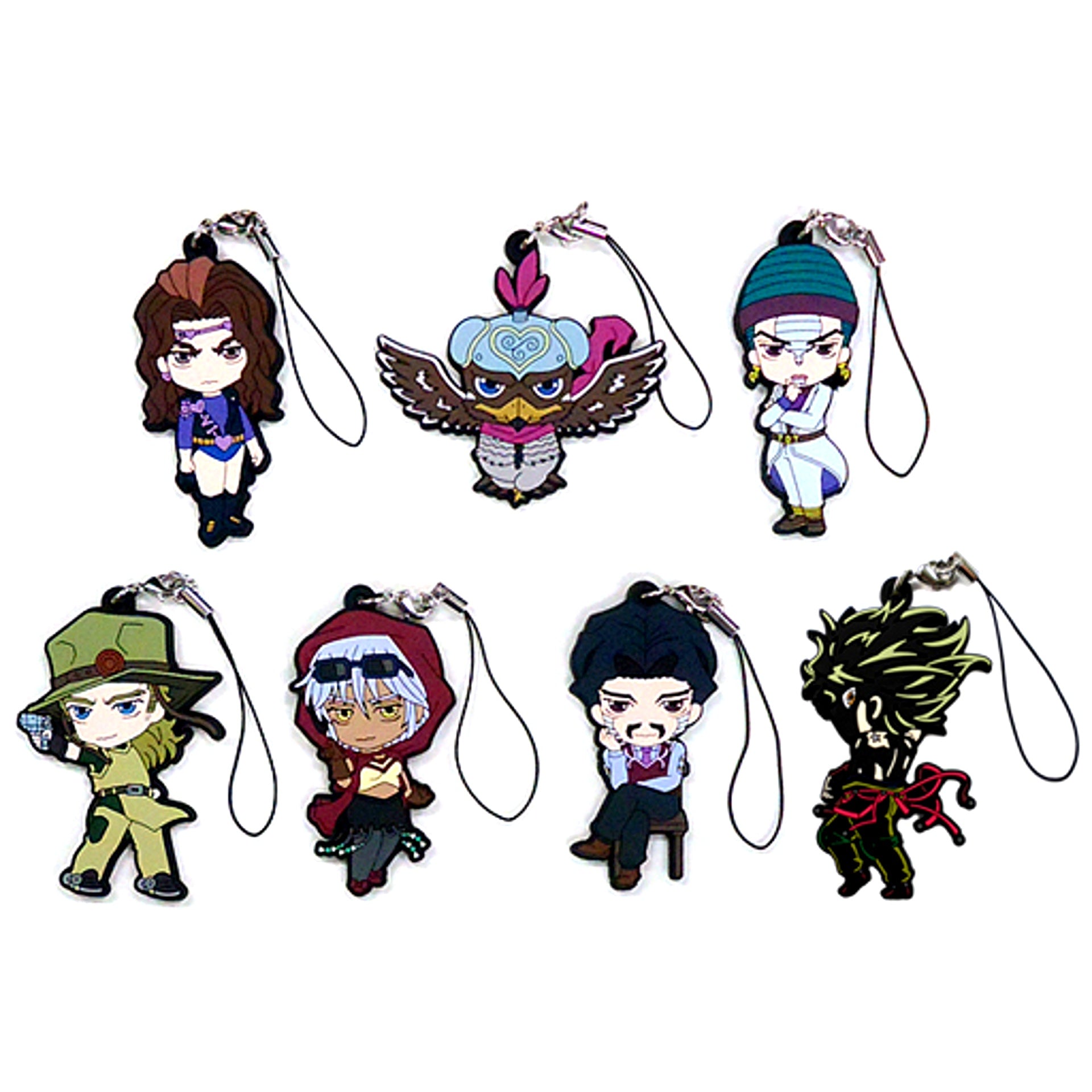 Set of 6 BOX Bonus Item Jojos Bizarre Adventure Part 3 Stardust Crusaders AnimeJapan 2018 Rubber Strap Collection Vol.3 [USED]