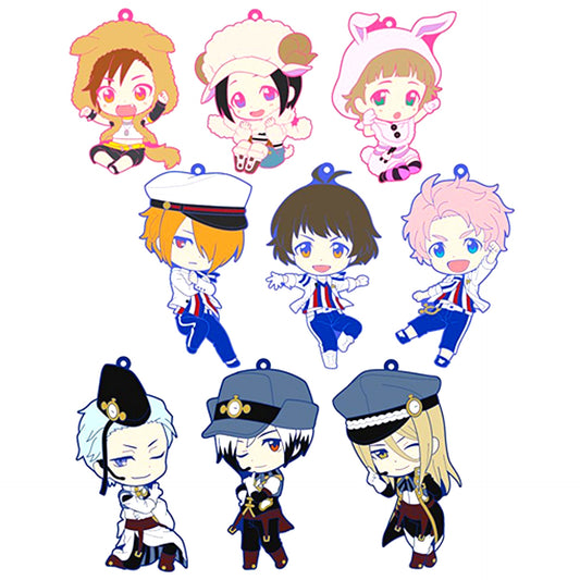 Set of 9 The Idolmaster SideM Vol.5 Toy's Works Collection Niitengomu Rubber Strap [USED]