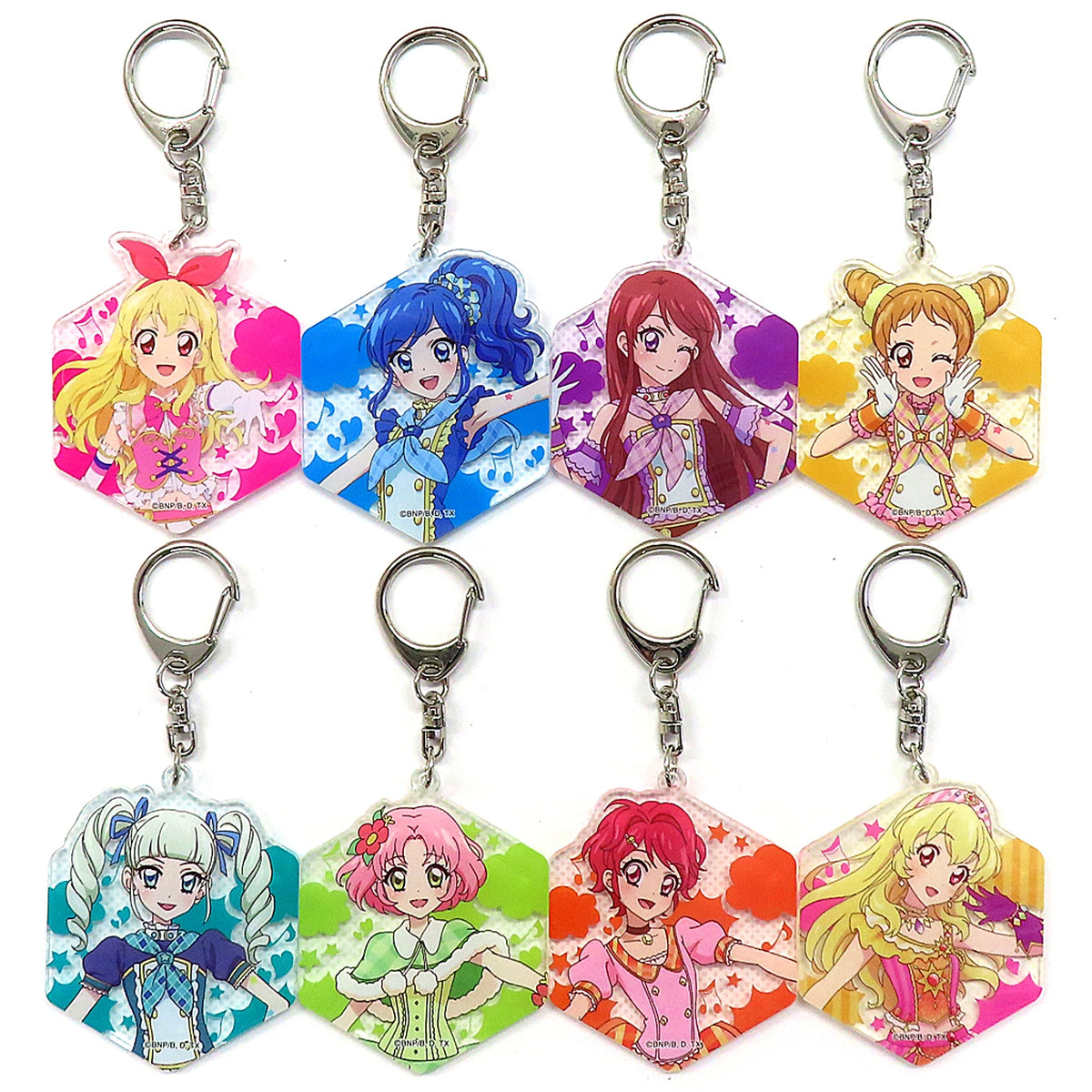 Set of 8 Aikatsu! Acrylic Keychain Collection A [USED]