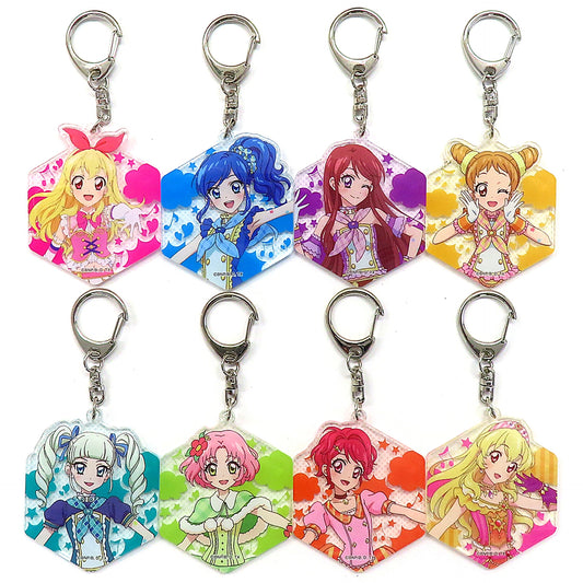 Set of 8 Aikatsu! Acrylic Keychain Collection A [USED]