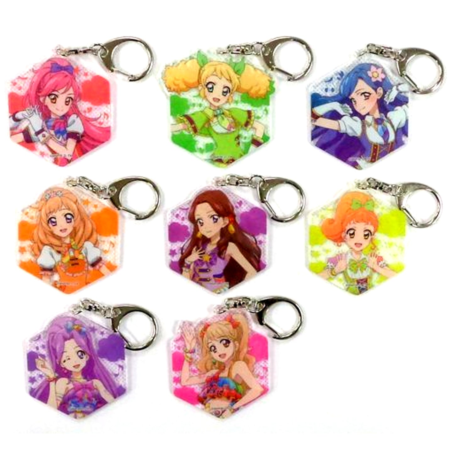 Set of 8 Aikatsu! Acrylic Keychain Collection C [USED]