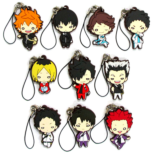 Set of 10 Nitotan Haikyu!! Jersey Rubber Mascot [USED]