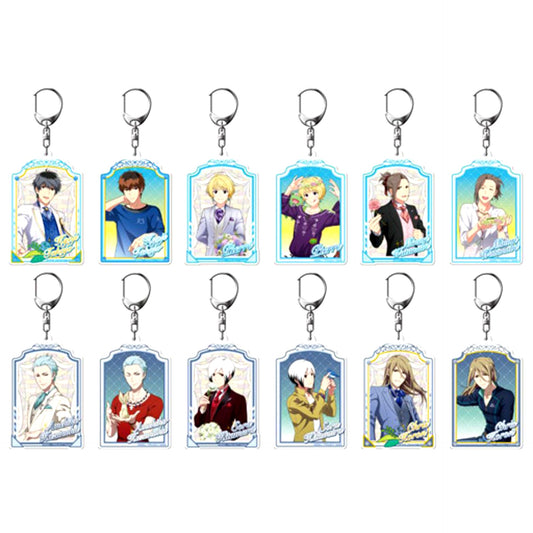 Set of 12 The Idolmaster SideM Happy Resort Wedding Ver. Trading Acrylic Keychain [USED]