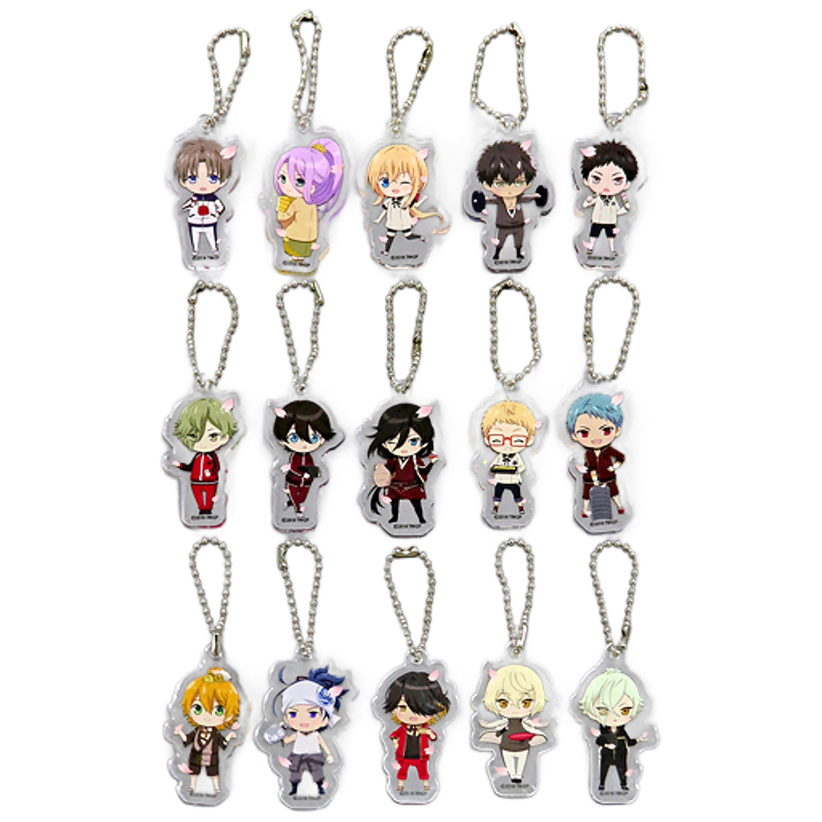 Zoku Touken Ranbu Hanamaru Heshikiri Hasebe & Others Four Seasons Collection Spring Trading Acrylic Keychains Anime Japan 2018 Limited All 15 Types Set Keychains [USED]
