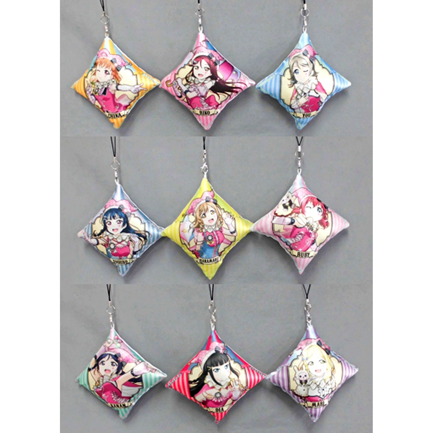 Set of 9 Mini Cushion Strap Love Live! Sunshine!! SIF Thanksgiving 2018 More Enjoy Campaign [USED]