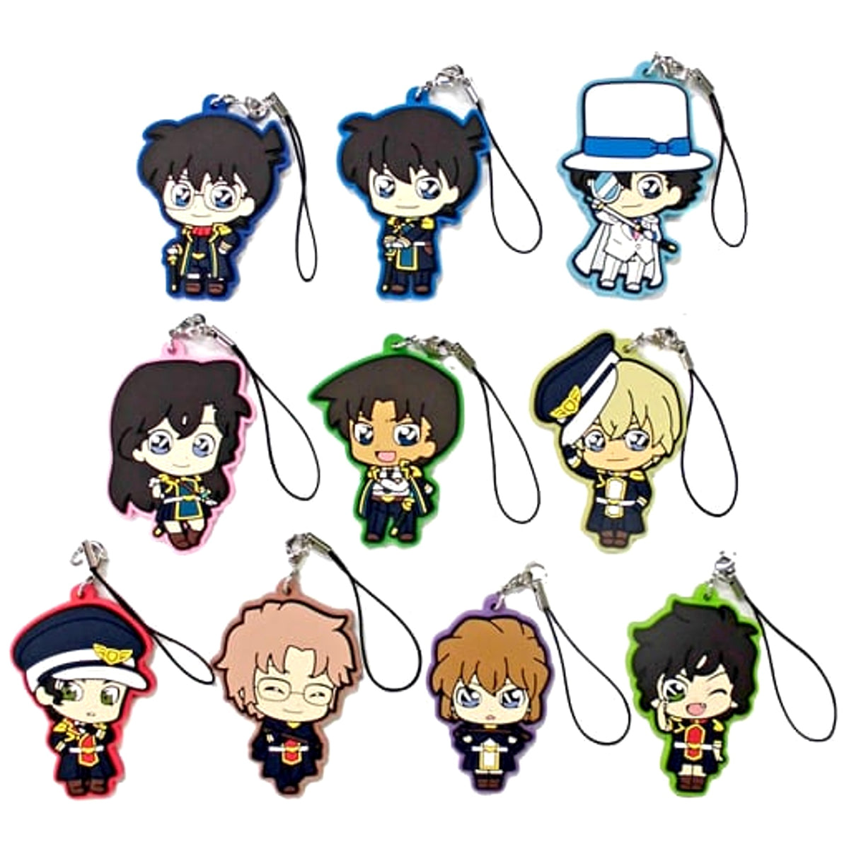 Detective Conan Conan Edogawa & Others All 10 Types Set Sega Lucky Kuji Zero Collection Rubber Charm Prize D [USED]