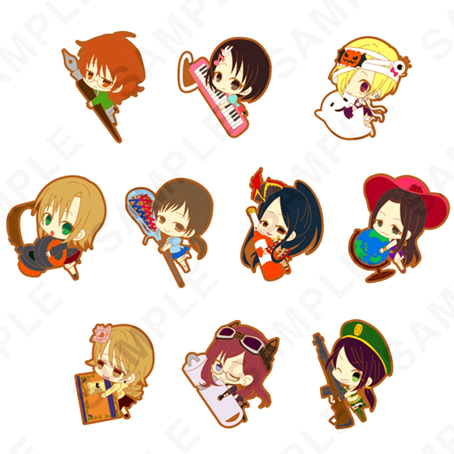 Set of 10 The Idolmaster Cinderella Girls PitaColle Rubber Strap Vol.2 ver.Cool [USED]