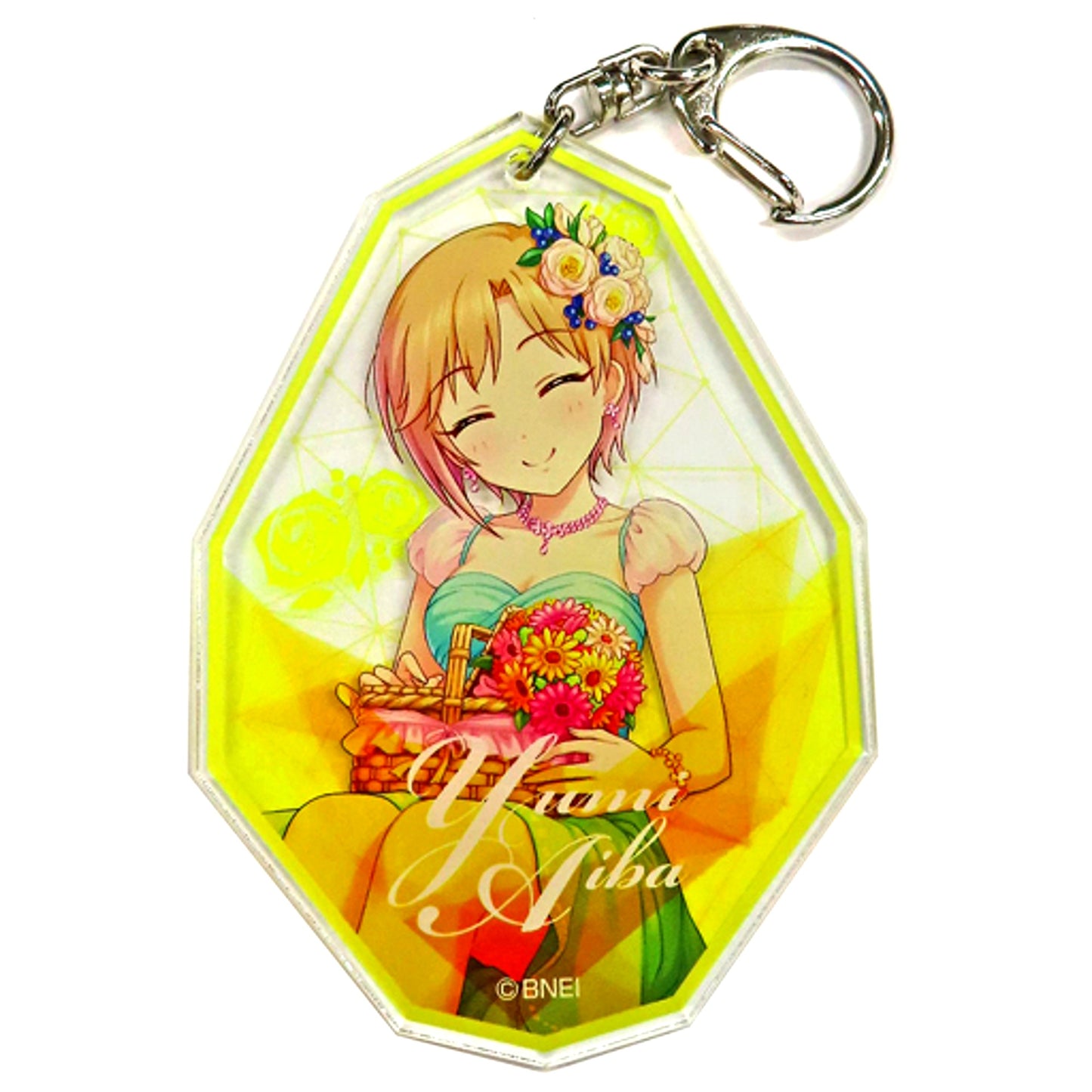 Yumi Aiba Flower Bouquet The Idolmaster Cinderella Girls Acrylic Keychain Official Shop Garapon Lottery Prize B [USED]
