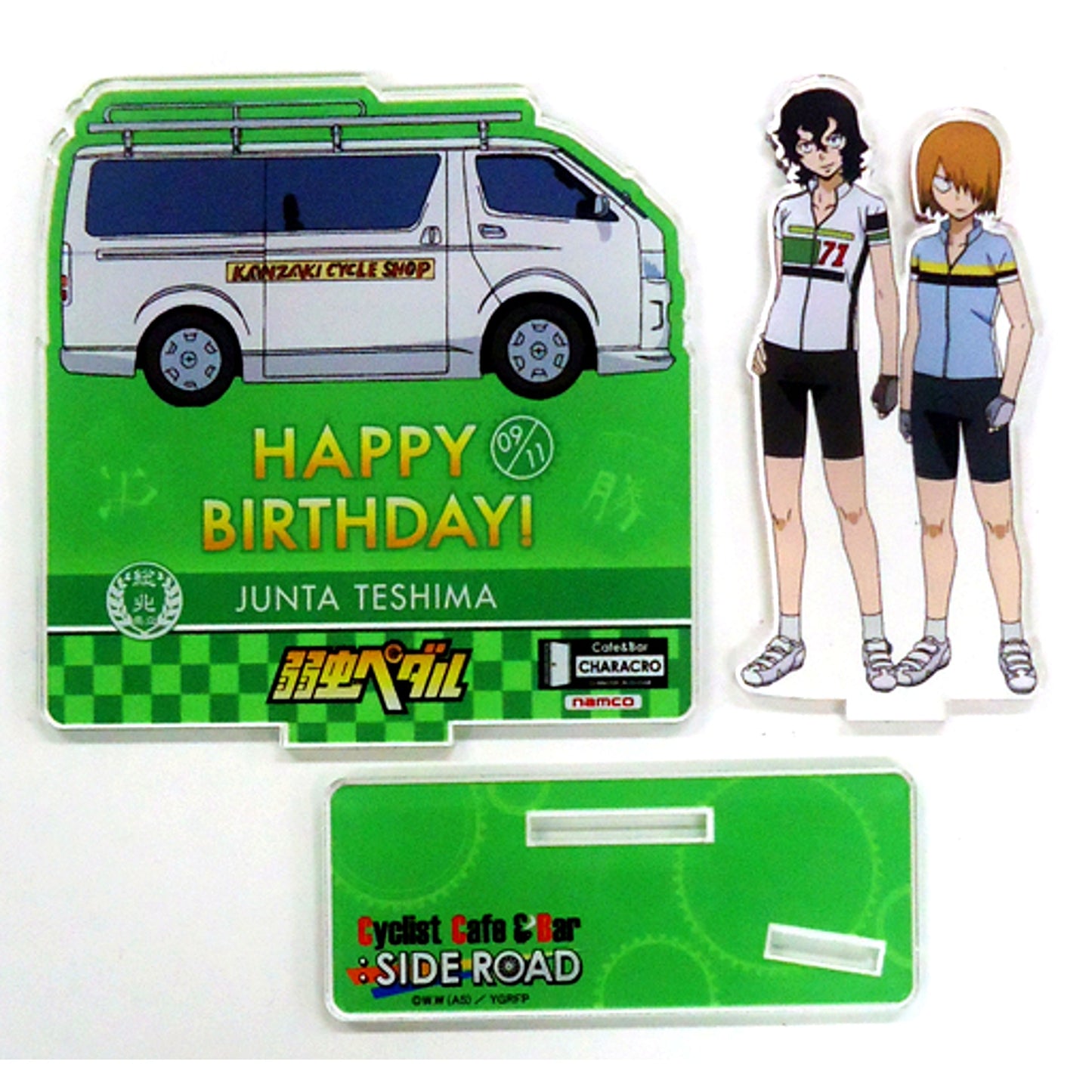 Junta Teshima & Hajime Aoyagi Birthday Memorial Acrylic Stand Cafe & Bar Characro feat. Yowamushi Pedal [USED]
