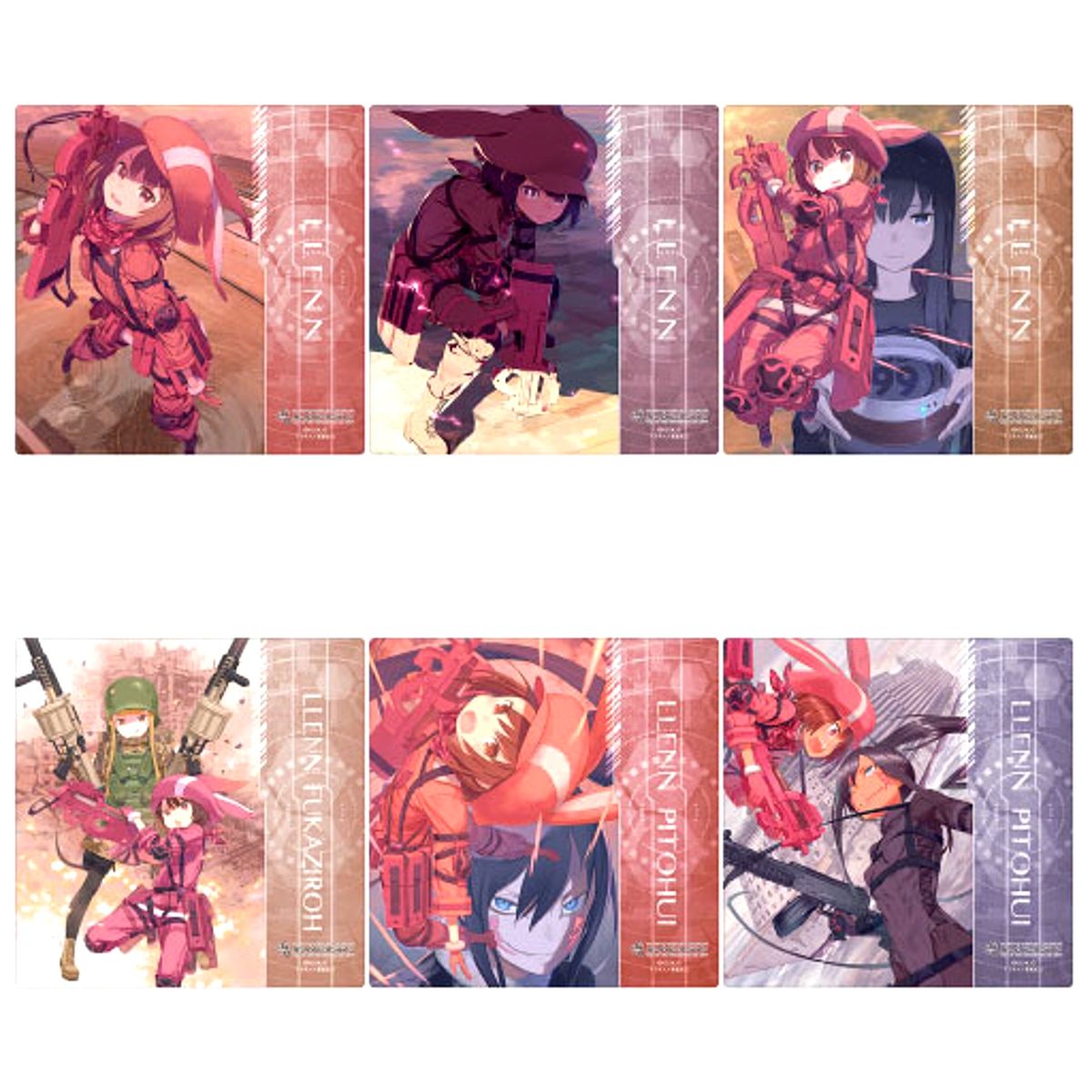 Set of 6 Sword Art Online Alternative: Gun Gale Online Mini Acrylic Art Collection [USED]