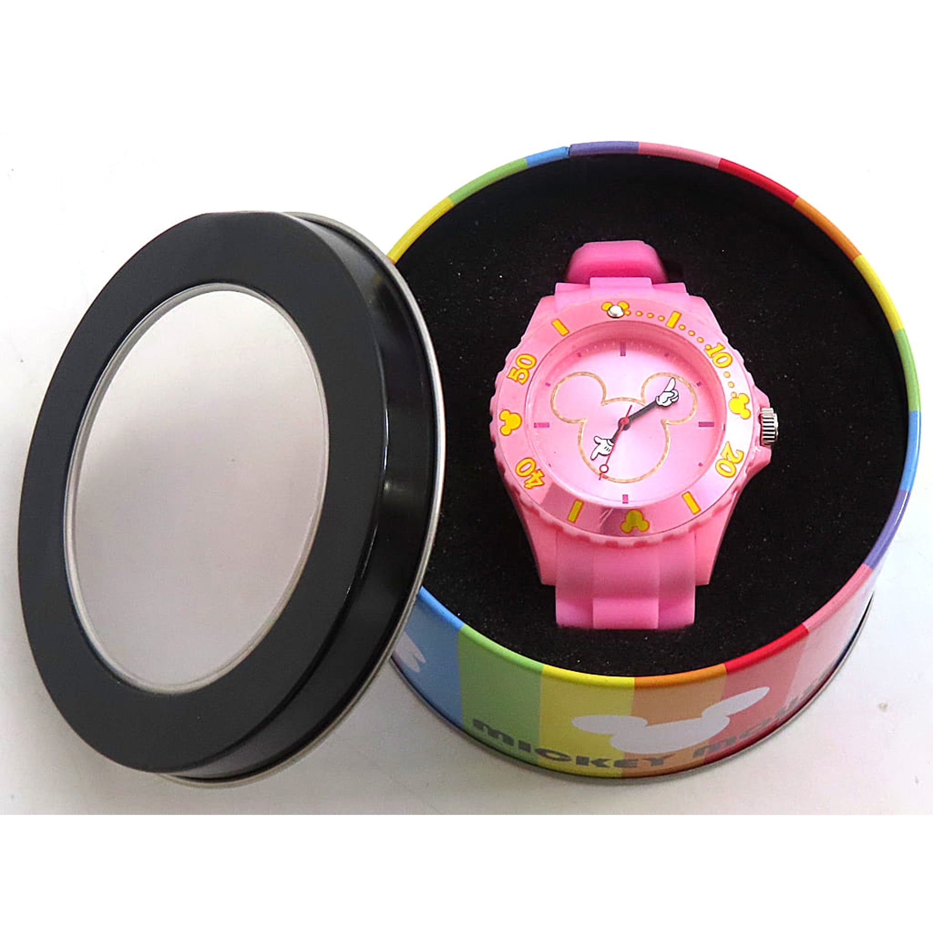 Disney Mickey Mouse Pink Fan Color Premium Wristwatch [USED]
