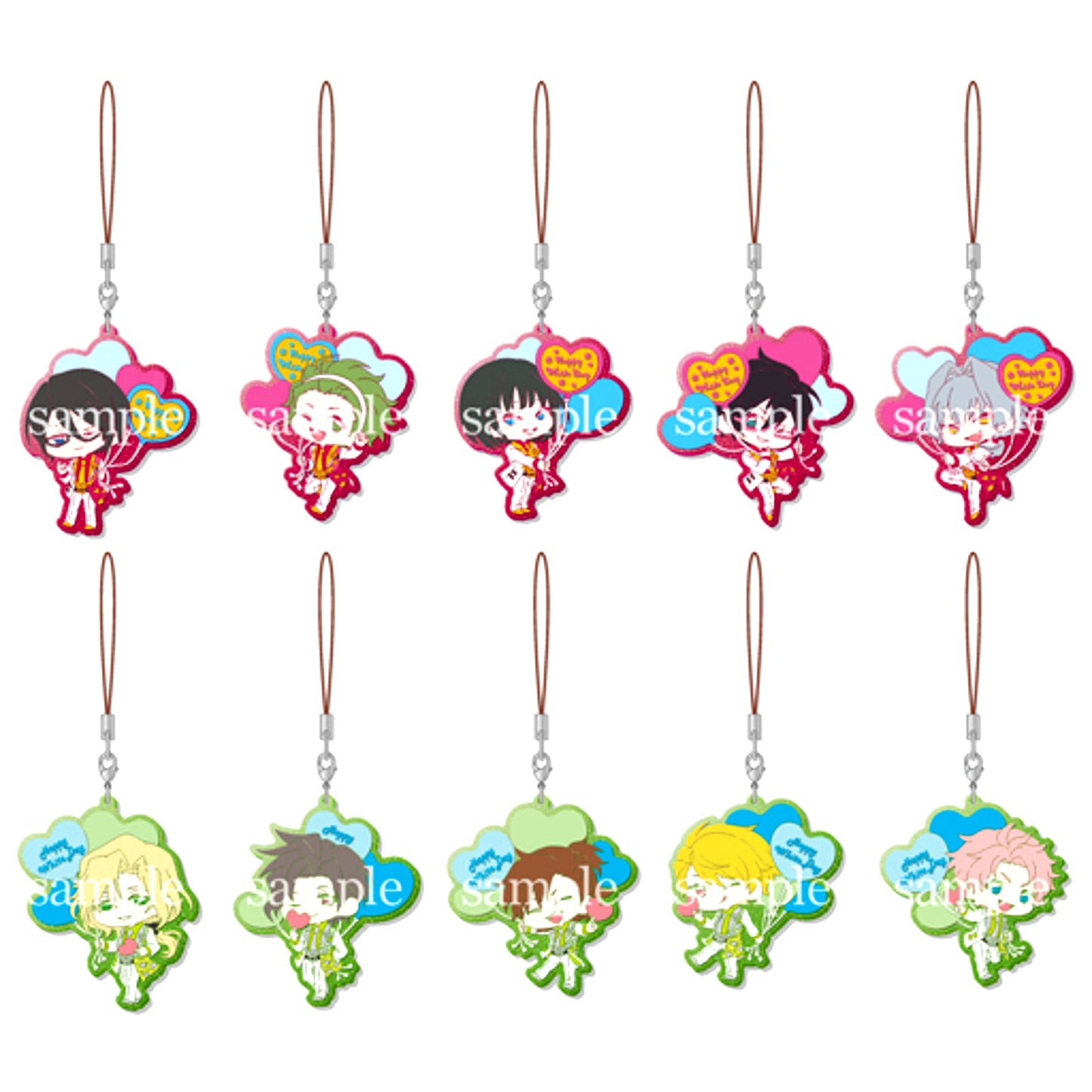 Set of 10 The Idolmaster SideM Clear Rubber Strap Vol.3 [USED]