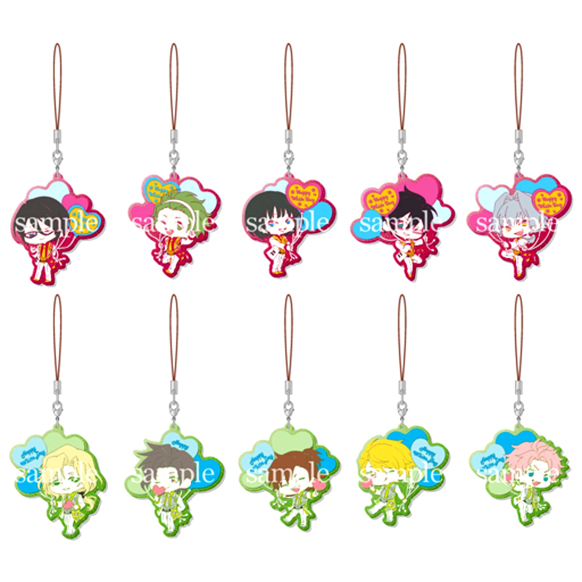 Set of 10 The Idolmaster SideM Clear Rubber Strap Vol.3 [USED]