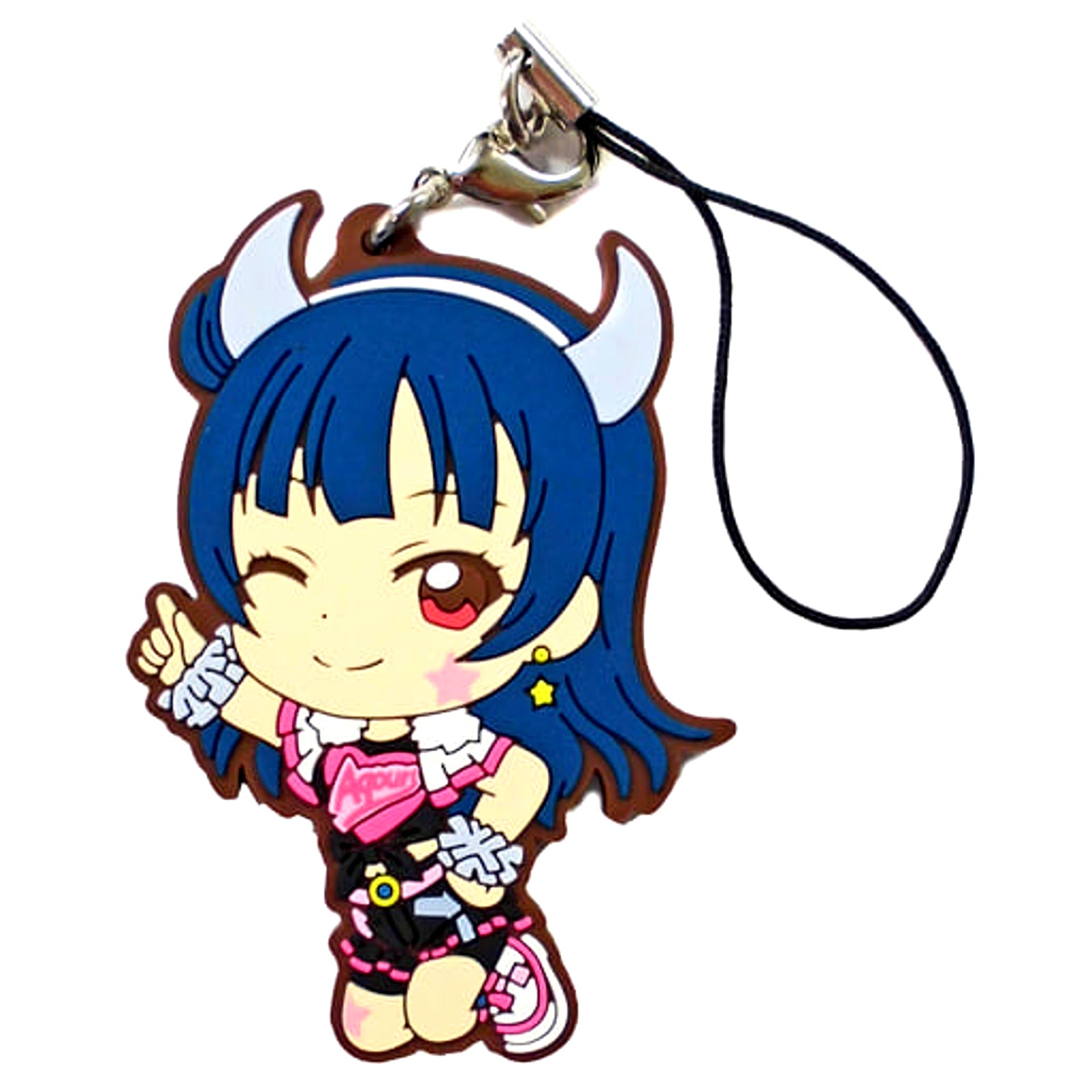 Yoshiko Tsushima MIRACLE WAVE Ver. Love Live! Sunshine!! Ichiban Kuji 5th Rubber Charm Kyunchara Illustrations Prize K [USED]