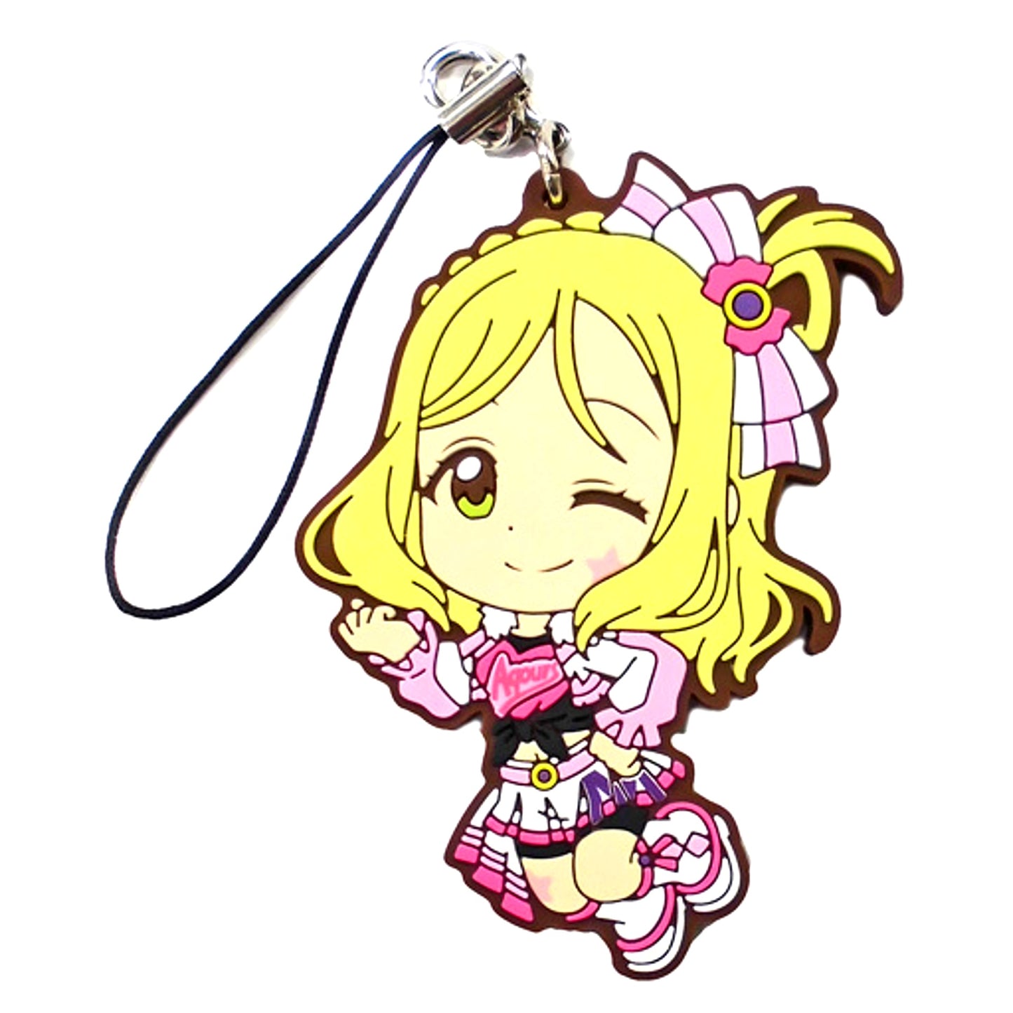 Mari Ohara MIRACLE WAVE Ver. K Prize Rubber Strap Kyun Chara Illustrations Ichiban Kuji Love Live Sunshine 5th [USED]