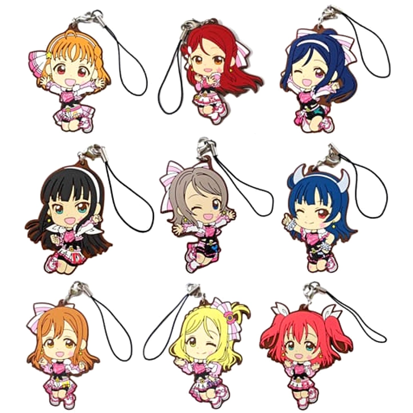 Love Live! Sunshine!! Riko Sakurauchi & Others MIRACLE WAVE Ver. All 9 Types Set Ichiban Kuji 5th Rubber Charm Kyunchara Illustrations Prize K [USED]