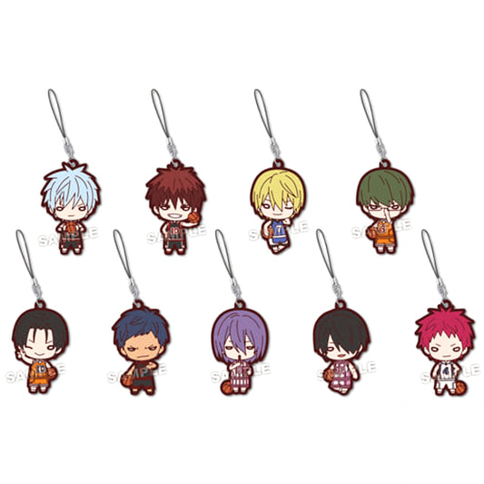Kuroko's Basketball Tetsuya Kuroko & Others All 9 Types Set Nitotan Rubber Mascot Keychains [USED]