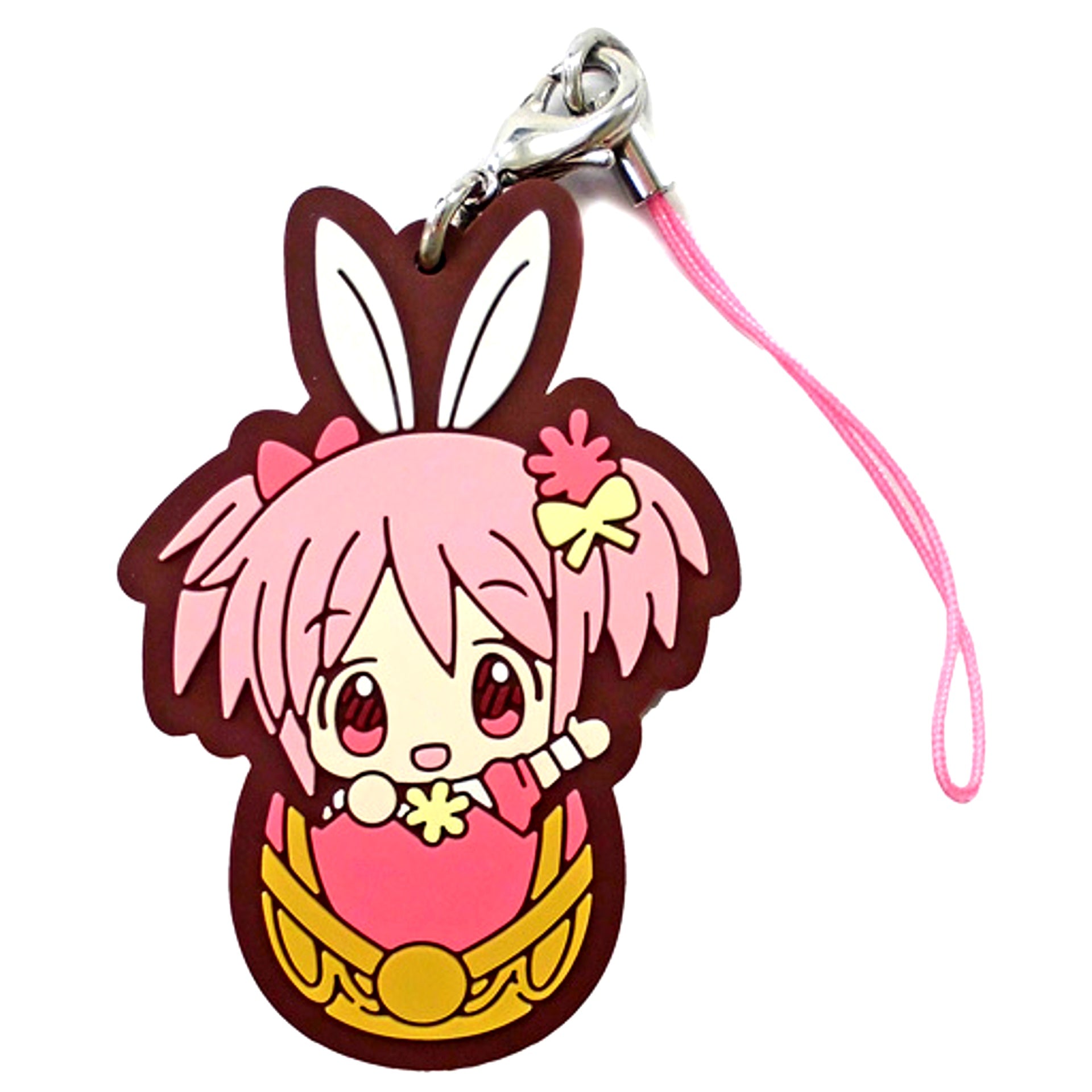 Madoka Kaname Puella Magi Madoka Magica The Movie Rebellion Lawson Original Illustration Easter Egg Rubber Strap [USED]