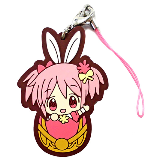 Madoka Kaname Puella Magi Madoka Magica The Movie Rebellion Lawson Original Illustration Easter Egg Rubber Strap [USED]