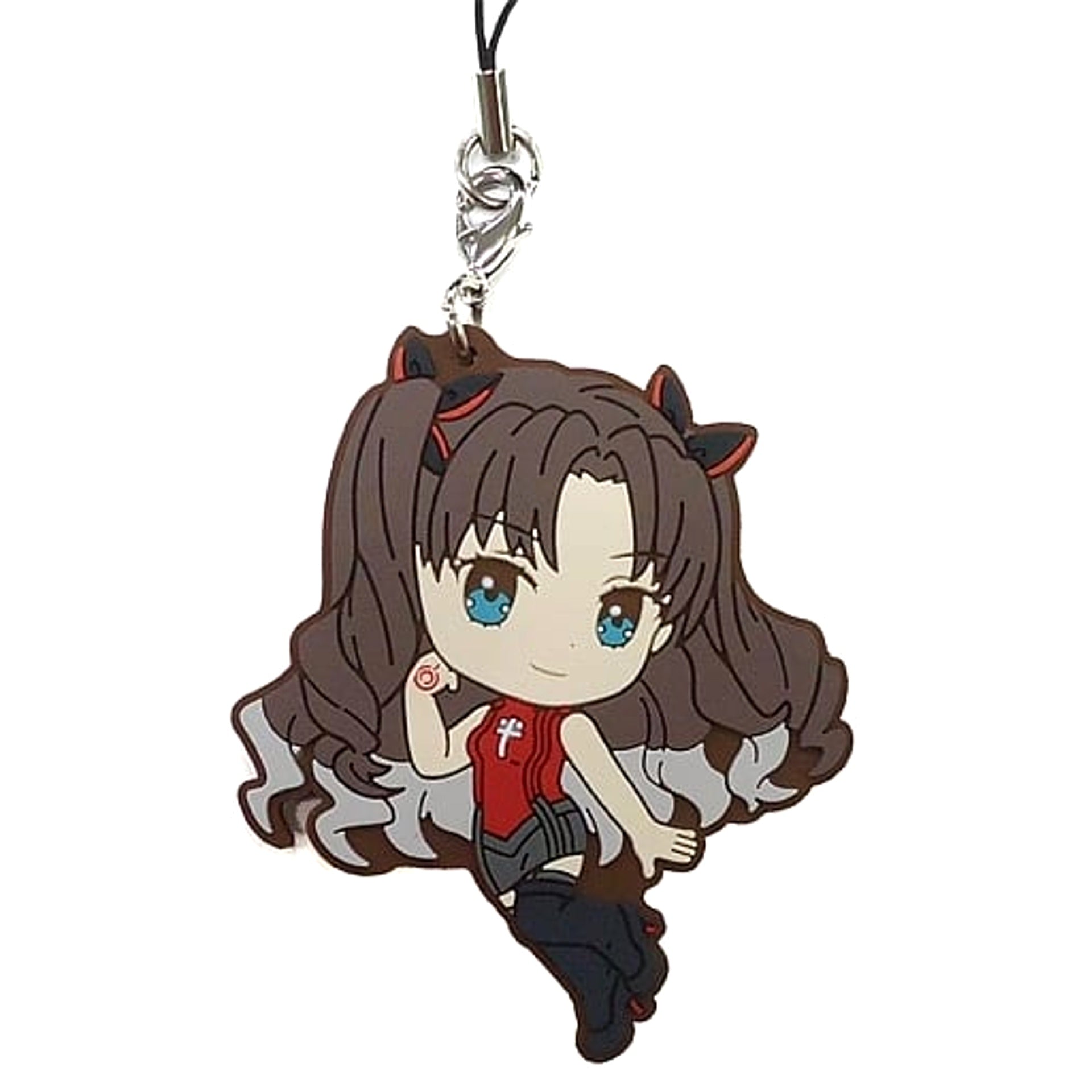 Fate/Extra Last Encore Rin Tohsaka Ichiban Kuji Rubber Charm Kyunchara Illustrations Prize E Keychains [USED]