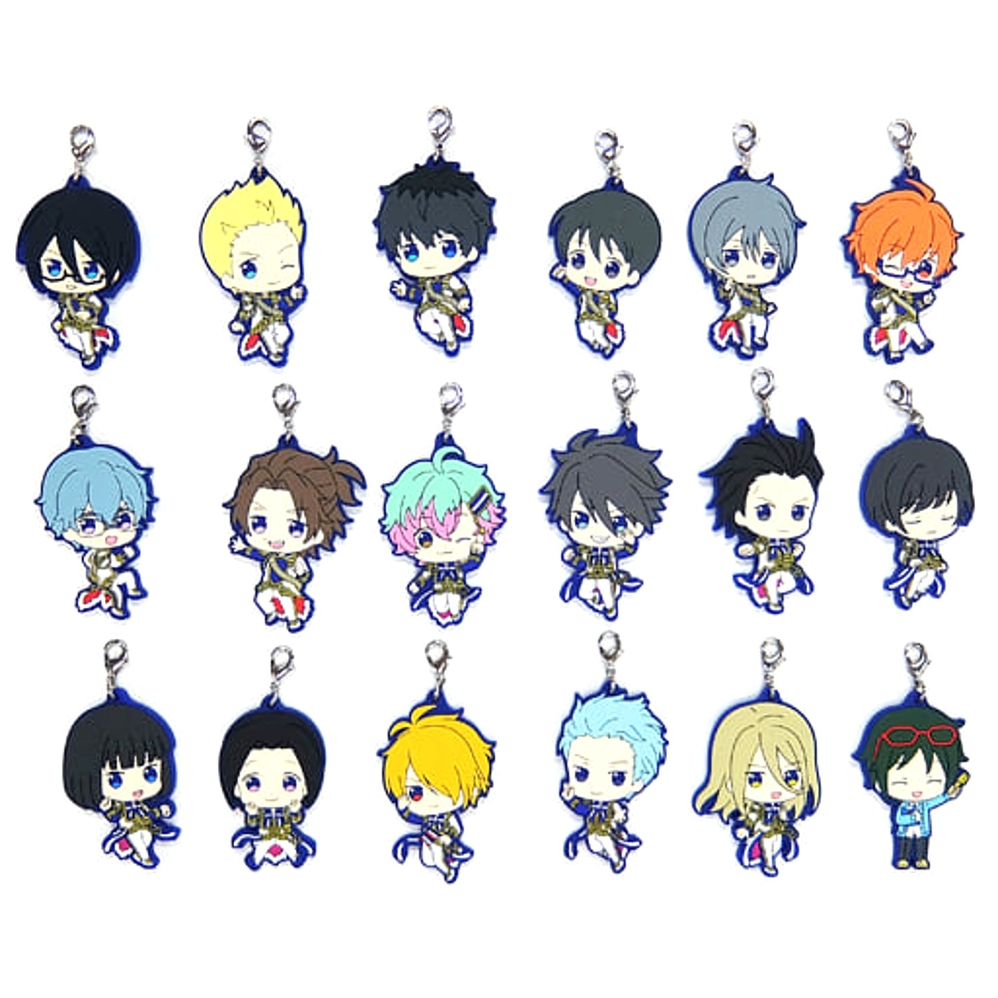 THE IDOLM@STER SideM Kaoru Sakuraba & Others All 18 Types Set Ichiban Kuji Anniversary Collection Intelli Rubber Charm Prize R [USED]