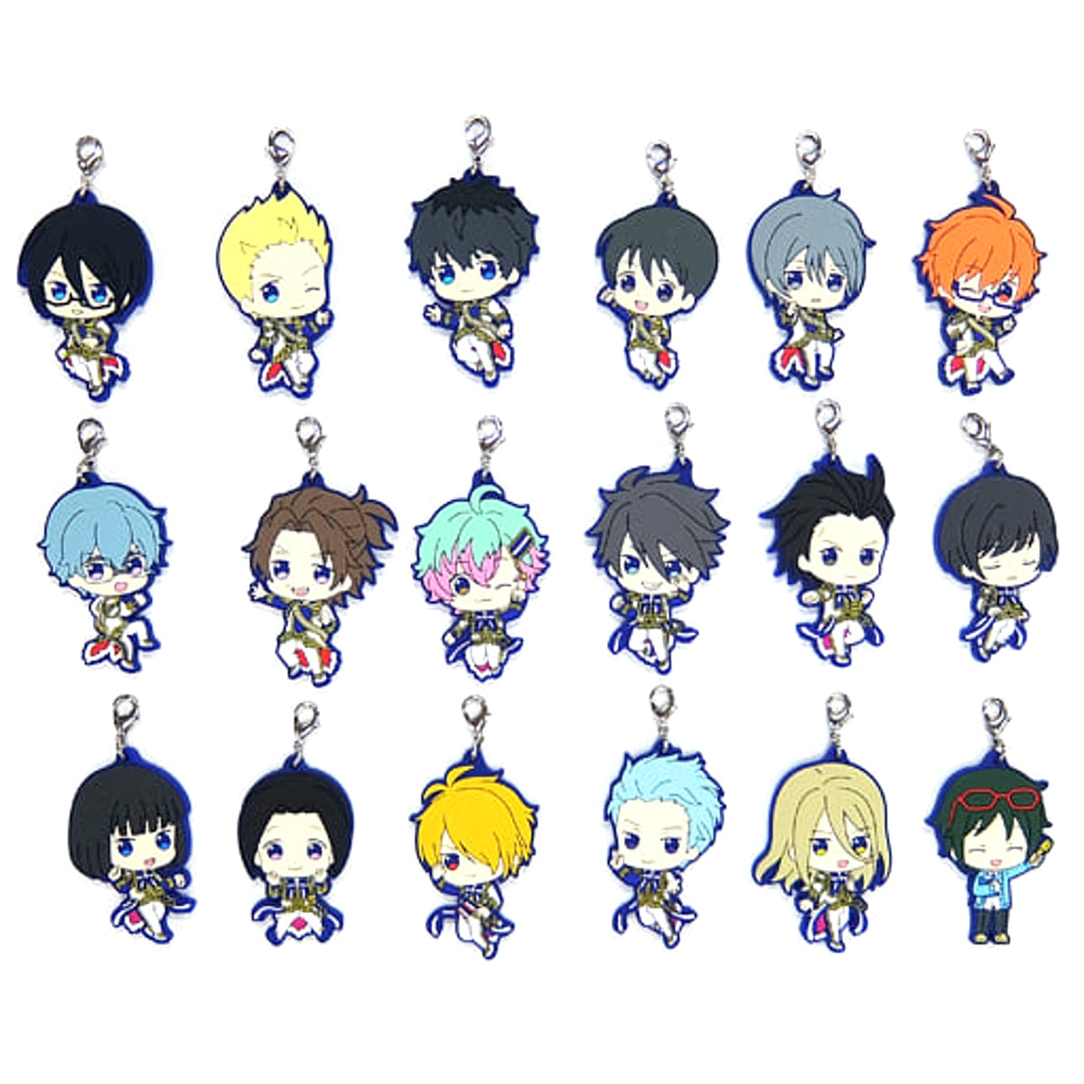THE IDOLM@STER SideM Kaoru Sakuraba & Others All 18 Types Set Ichiban Kuji Anniversary Collection Intelli Rubber Charm Prize R [USED]