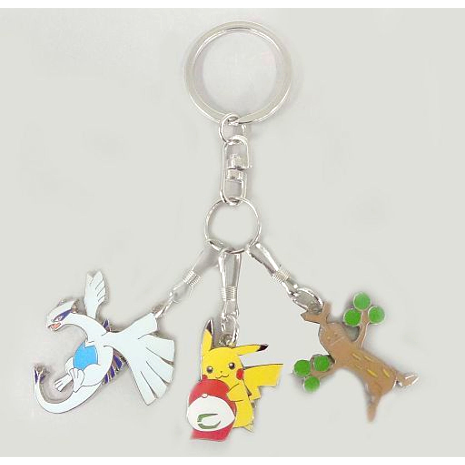 Pikachu & Lugia & Sudowoodo Pokemon The Power of Us Metal Keychain A Theater Goods [USED]