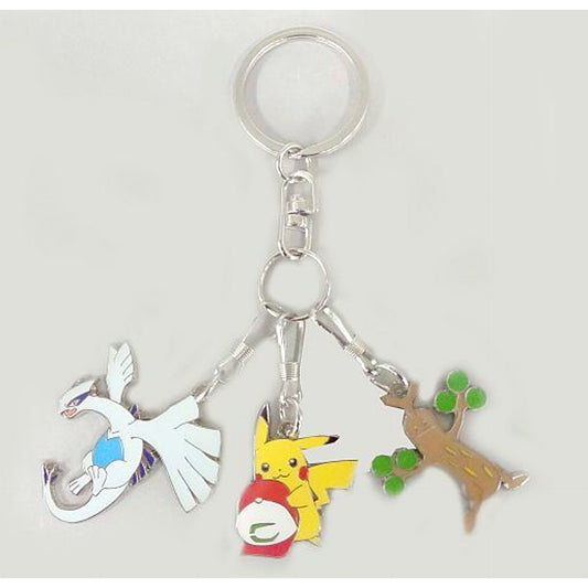 Pikachu & Lugia & Sudowoodo Pokemon The Power of Us Metal Keychain A Theater Goods [USED]