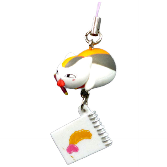 Nyanko-sensei Drawing Fried Shrimp Natsume's Book of Friends Nyanko-sensei Tedium Strap Part6 Key Chain [USED]