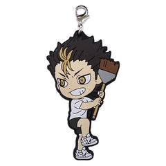 Haikyu!! Yu Nishinoya Ichiban Kuji Match Breathing 2nd Year Rubber Charm Kyunchara Illustrations Prize N Charm [USED]