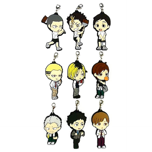 Tanaka Ryunosuke, etc. Haikyu!! Ichiban Kuji Match Breathing Rubber Charm Kyun Chara Illustrations 2 Years Prize N All 9 Types Set Charm [USED]