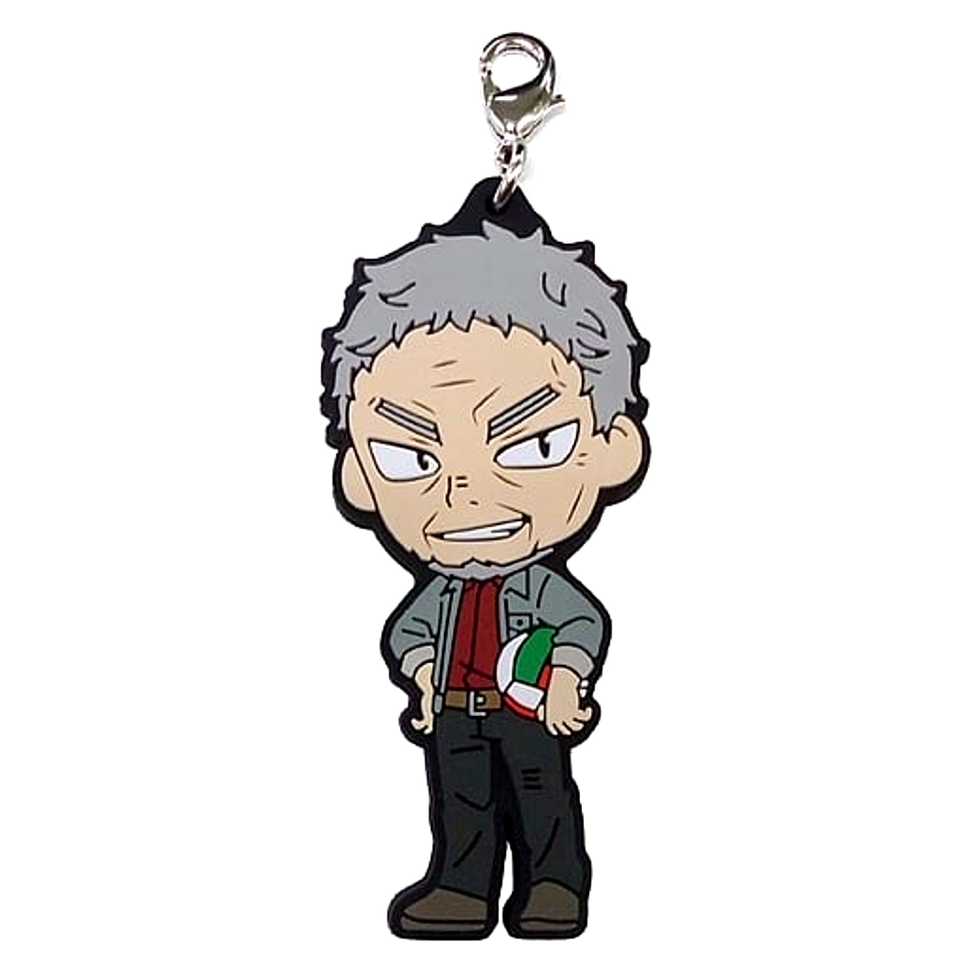 Ikkei Ukai Haikyu!! Ichiban Kuji Match Breathing Coach & OB Rubber Charm Kyunchara Illustrations Prize P [USED]