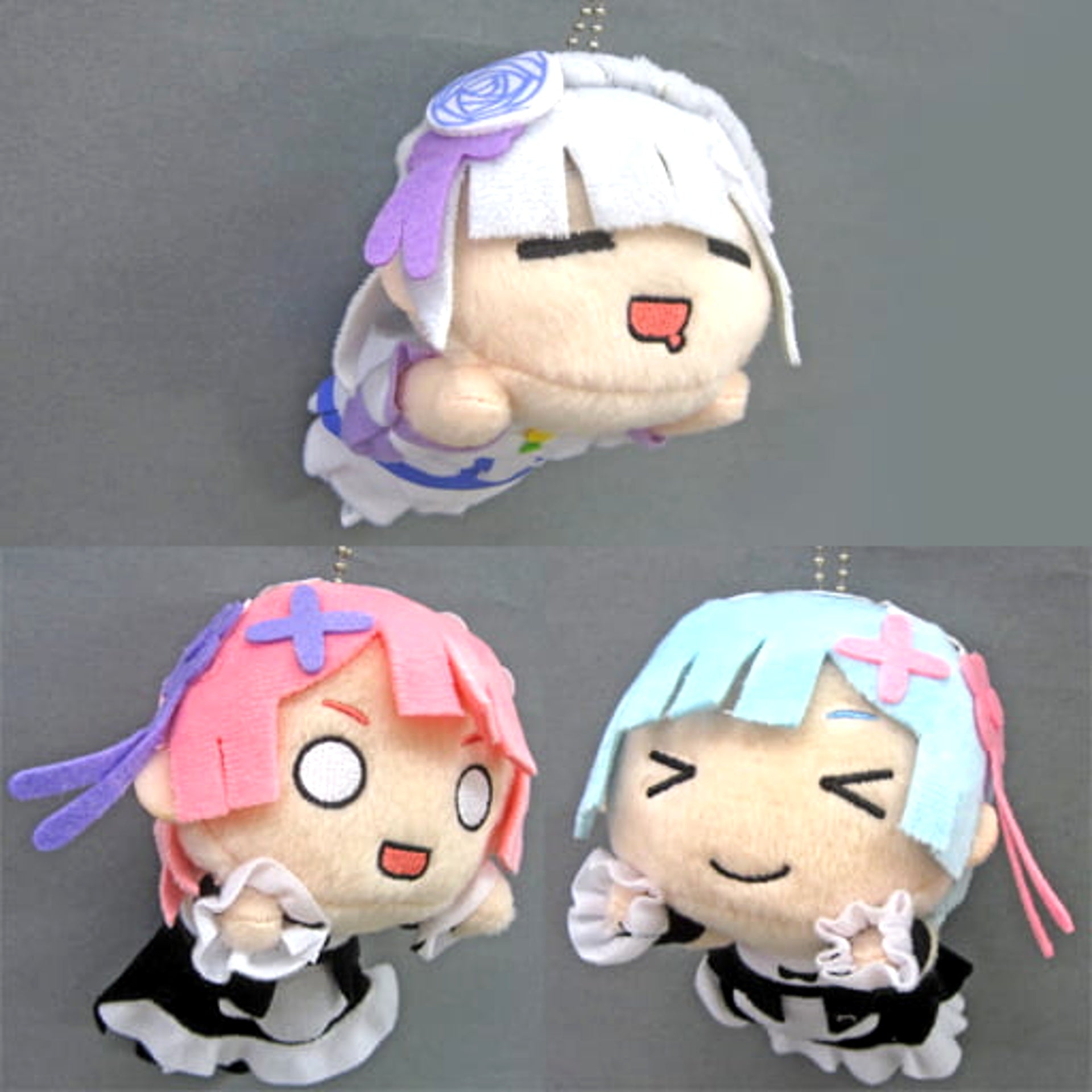 Re:ZERO -Starting Life in Another World- Rem & Others All 3 Types Set Lying Down Keychain Mascot Vol.2 Keychains [USED]