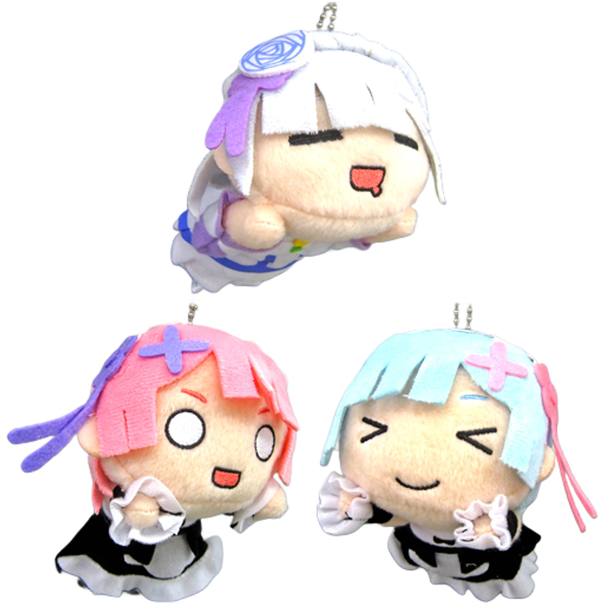 Rem & Others Re:ZERO -Starting Life in Another World- All 3 Types Set Lying Down Keychain Mascot Vol.2 [USED]