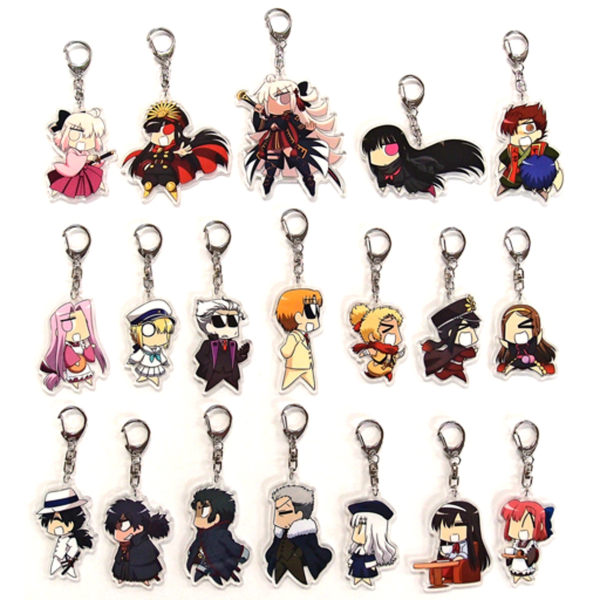 Set of 19 Fate/KOHA-ACE Teito Seihai Kitan Acrylic Keychain Fate/Grand Order Fes 2018 3rd Anniversary Goods [USED]