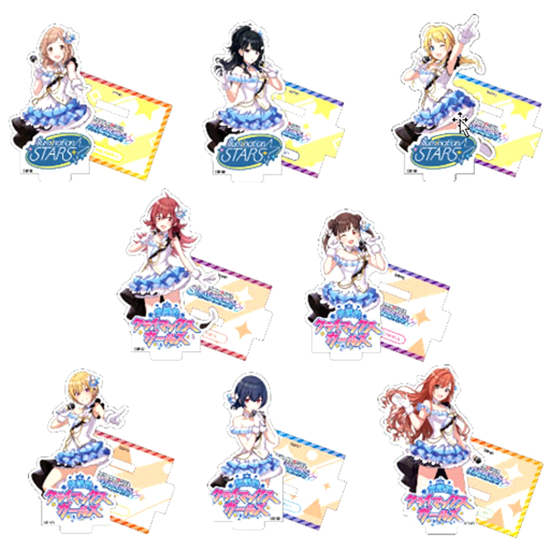 Set of 8 THE IDOLM@STER SHINY COLORS Acrylic Stand Illumination Stars Houkago Climax Girls [USED]