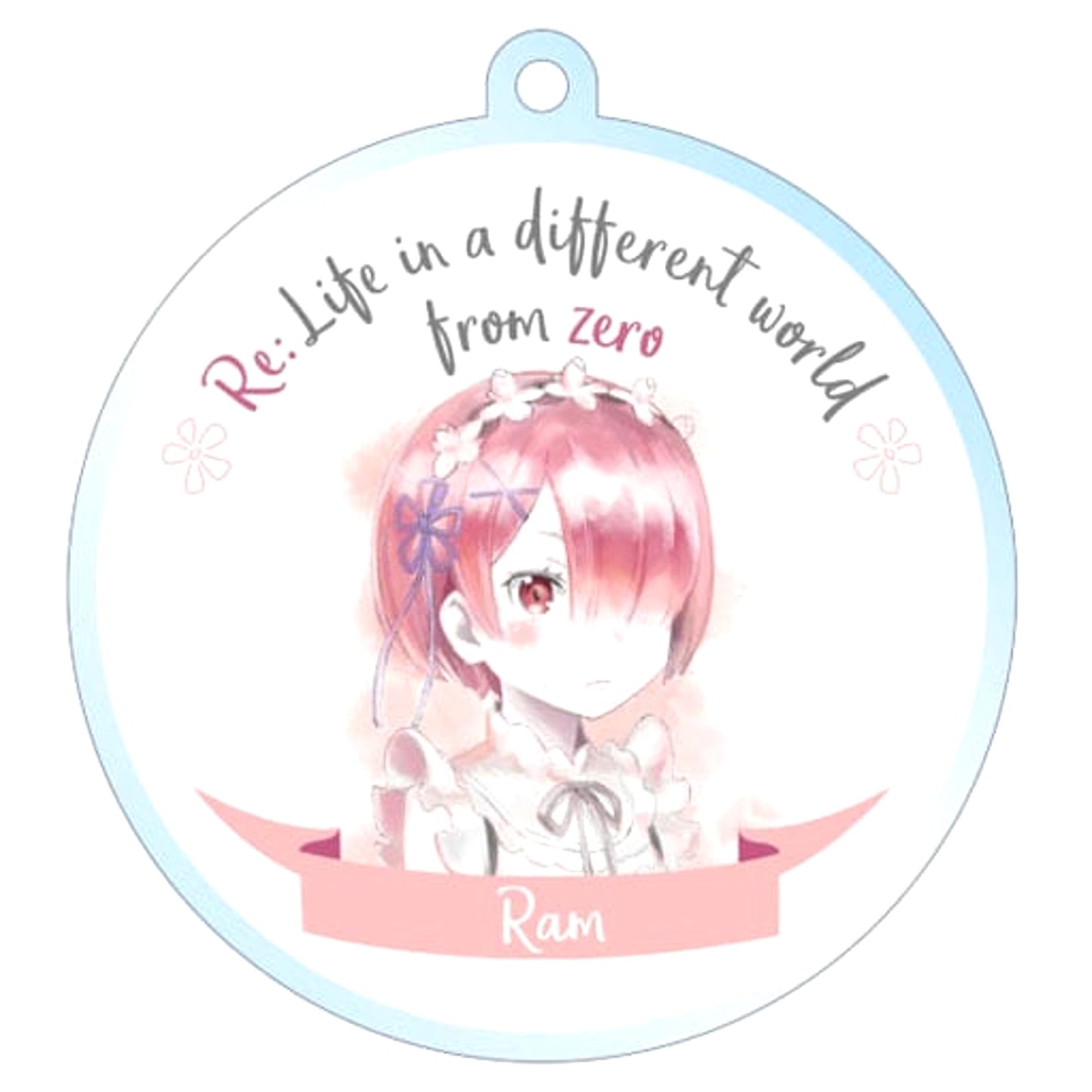 Re:ZERO -Starting Life in Another World- Ram Normal Round Trading Ani-Art Acrylic Keychain Rem & Ram Keychains [USED]