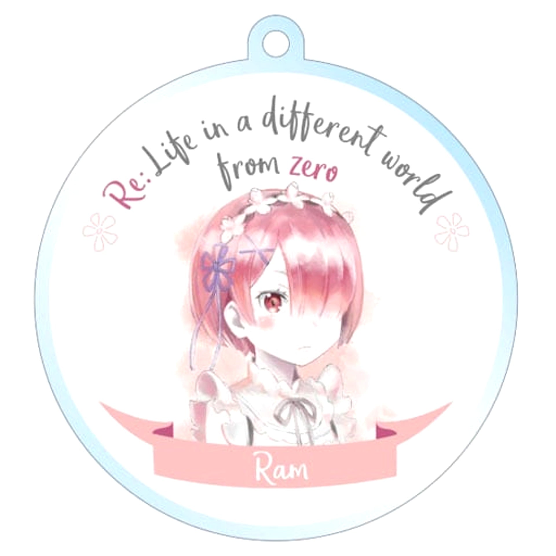 Re:ZERO -Starting Life in Another World- Ram Normal Round Trading Ani-Art Acrylic Keychain Rem & Ram Keychains [USED]